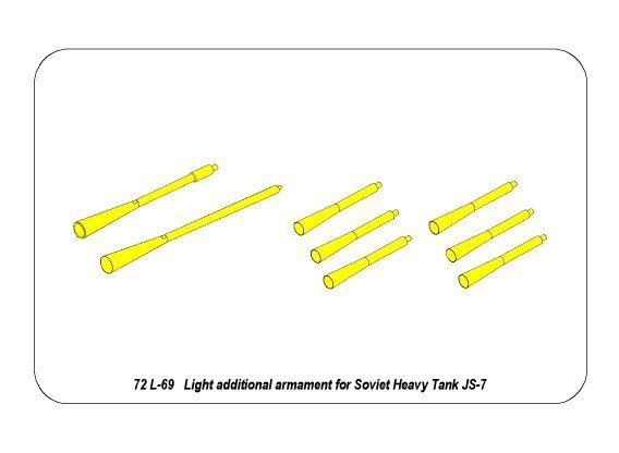 Aber 72L-69 Light additional armament for Soviet tank JS-7 (1:72)