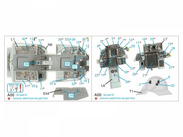 Quinta Studio QDS-48396 F-14B 3D-Printed coloured Interior on decal paper (Hobby Boss) (Small version) 1/48