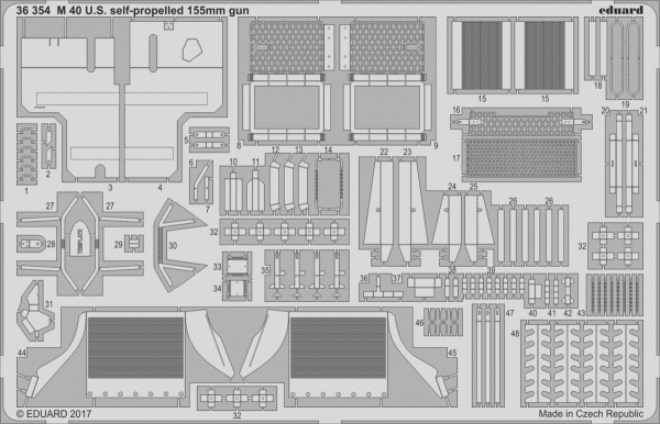 Eduard 36354 M 40 U. S. self-propelled 155 mm gun TAMIYA 1/35