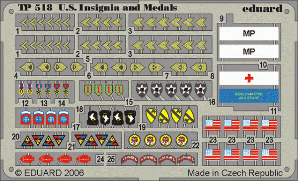 Eduard TP518 US Insignia and Medals WWII 1/35