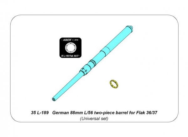 Aber 35L-189 German 88mm L/56 two-piece barrel for Flak 36 and Flak 37 (1:35)