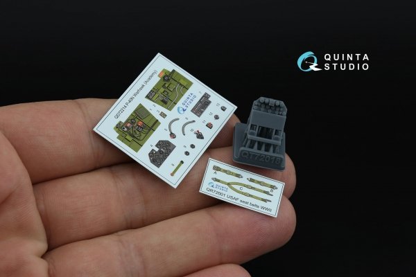 Quinta Studio QD+72212 P-40M Warhawk 3D-Printed &amp; coloured Interior on decal paper (Academy) (with 3D-printed resin parts) 1/72