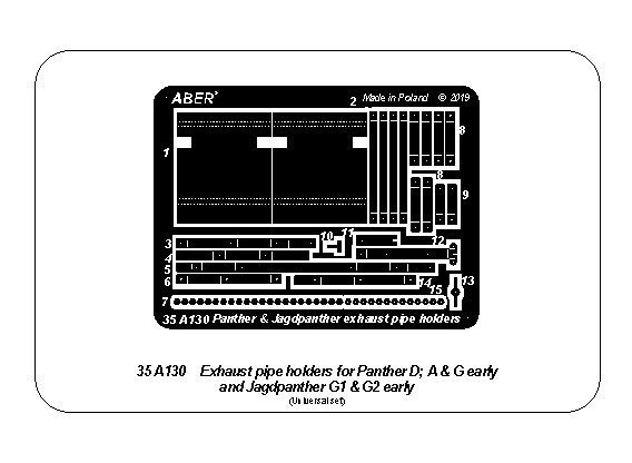Aber 35A130 Exhaust holders for Panther D; A &amp;amp;amp; G early, Jagdpanther G1 &amp;amp;amp; G2 early