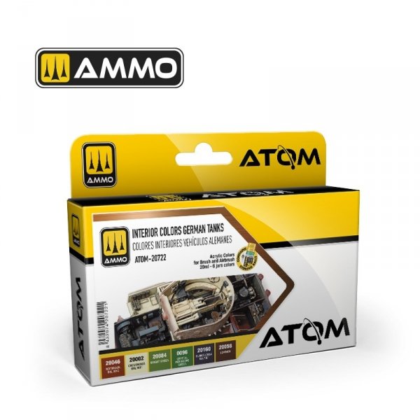 AMMO by Mig Jimenez 20722 ATOM Interior colors German Tanks Set 6x20ml