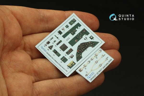 Quinta Studio QD48006 F4F-4 Wildcat 3D-Printed coloured Interior on decal paper (HobbyBoss) 1/48