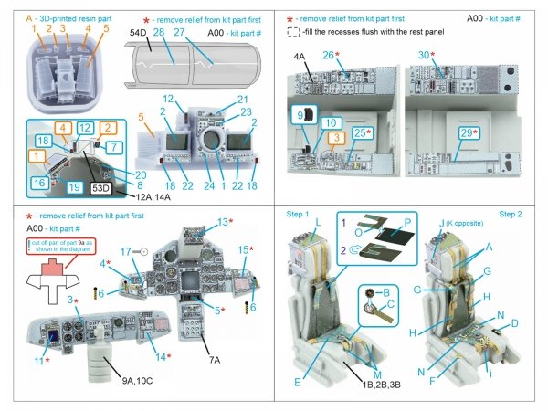 Quinta Studio QD+48519 Tornado ECR 3D-Printed coloured Interior on decal paper (Italeri) (with 3D-printed resin parts) 1/48