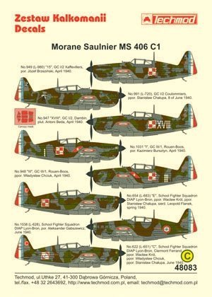 Techmod 48083 - Morane-Saulnier MS.406C1 (1:48)