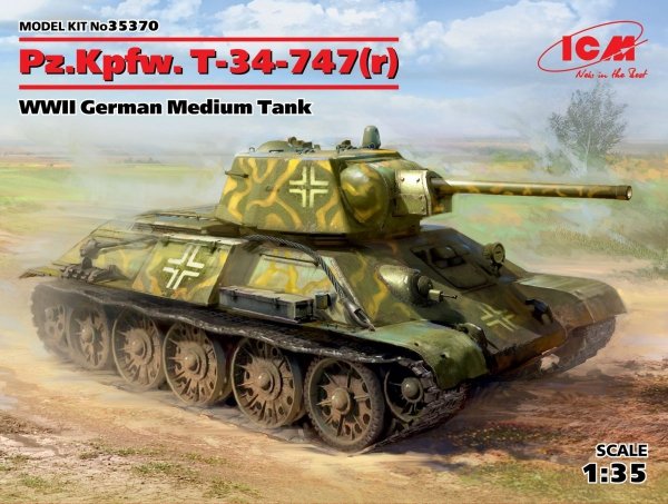 ICM 35370 Pz.Kpfw. 747 T-34 (r), WWII German Medium Tank (1:35)