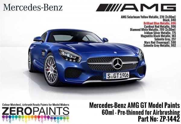 Zero Paints ZP-1442-BRILLIANT 896 Mercedes-AMG GT Brilliant Blue Metallic 60ml