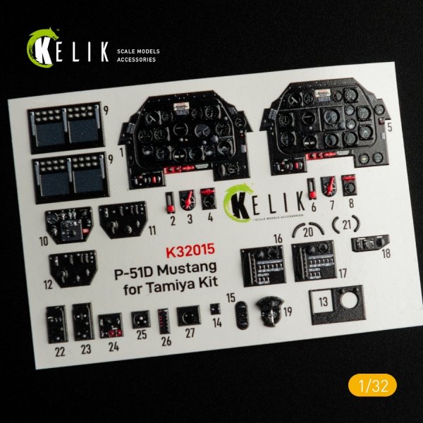 KELIK K32015 P-51D MUSTANG - INTERIOR 3D DECAL FOR TAMIYA KIT 1/32