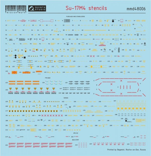 Quinta Studio MMD48006 Decal Su-17M4 stencil 1/48