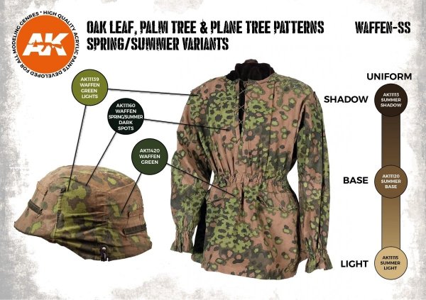 AK Interactive AK11626 OAK LEAF, PALM TREE &amp; PLANE TREE PATTERNS SPRING/SUMMER VARIANTS