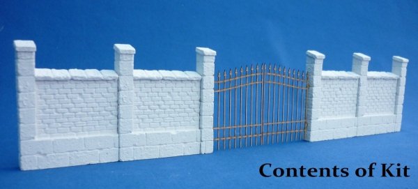 RT-Diorama 35230 Wrought iron fence with Brickwall 1/35