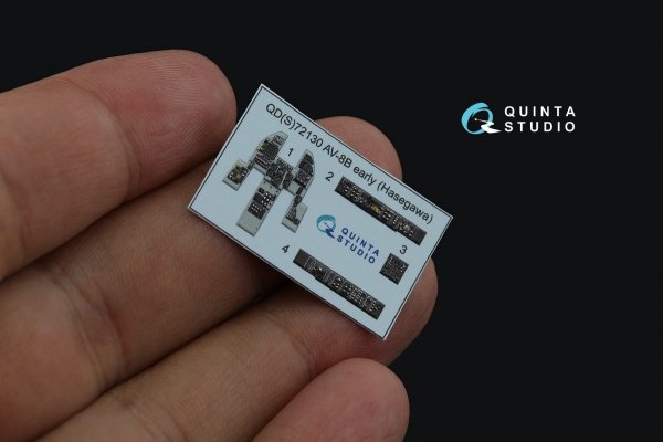 Quinta Studio QDS-72130 AV-8B early 3D-Printed coloured Interior on decal paper (Hasegawa) (small version) 1/72