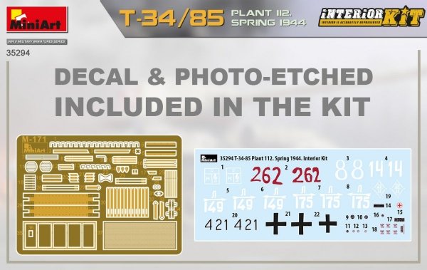MiniArt 35294 T-34/85 PLANT 112. SPRING 1944. INTERIOR KIT 1/35