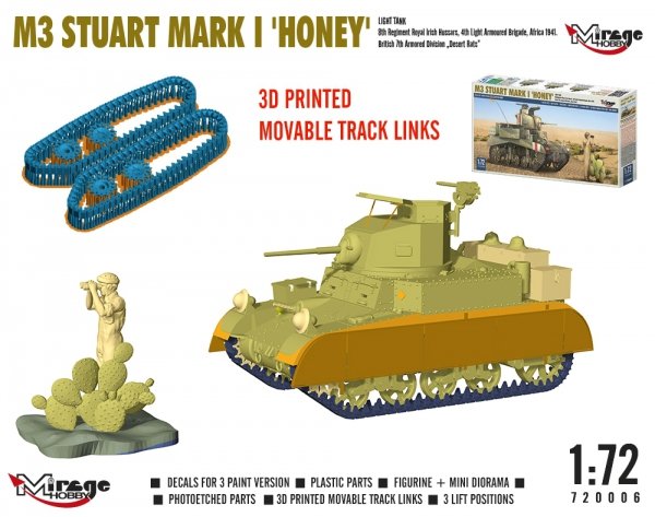 Mirage Hobby 720006 M3 Stuart Mk.I Honey Light Tank 1/72