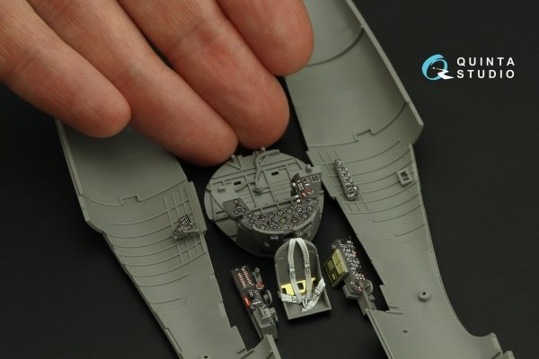 Quinta Studio QD48367 F4U-1A 3D-Printed &amp; coloured Interior on decal paper (Magic Factory) 1/48