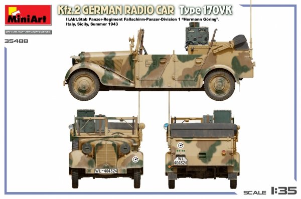 MiniArt 35488 Kfz.2 GERMAN RADIO CAR TYPE 170VK 1/35