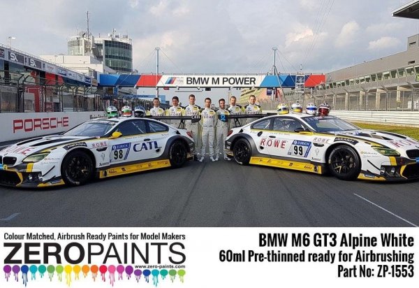 Zero Paints ZP-1553 BMW M6 GT3 Alpine White Paint 60ml
