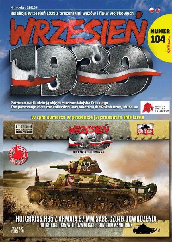 First To Fight PL104 Francuski Czołg Dowodzenia Hotchkiss H35 Z Armatą 37mm SA38 1/72