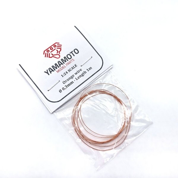 Yamamoto Model Parts YMPTUN85 Orange wire 0,3mm Lenght 1m 1/24