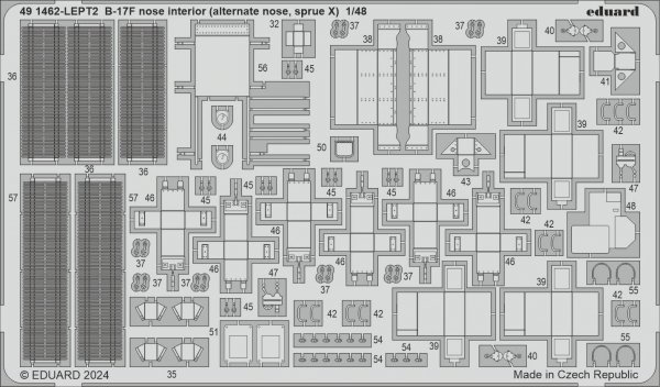 Eduard 491462 B-17F nose interior (alternate nose, sprue X) EDUARD 1/48