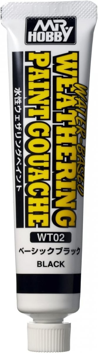 Gunze Sangyo WT-02 Weathering Water-Based Paint Gouache Basic Black 20ml