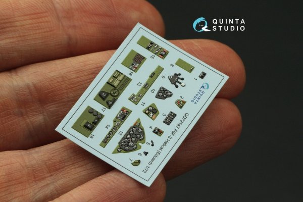 Quinta Studio QD72147 F6F-3 Hellcat 3D-Printed coloured Interior on decal paper (Eduard) 1/72
