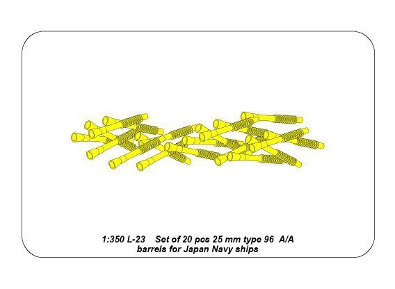 Aber 350L-23 Set of 20 pcs 25 mm type 96 A/A barrels for Japan ships (1:350)