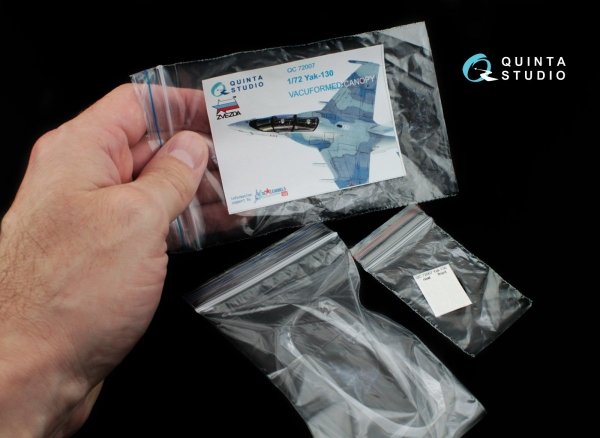 Quinta Studio QC72007 Yak-130 vacuformed clear canopy with det.cord (for Zvezda kit) 1/72
