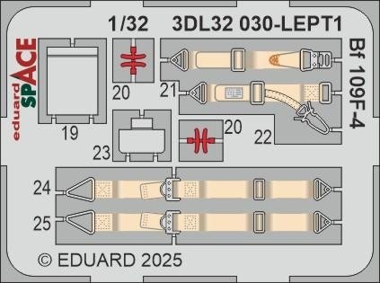 Eduard 3DL32030 Bf 109F-4 SPACE Hobby 2000 / Hasegawa 1/32