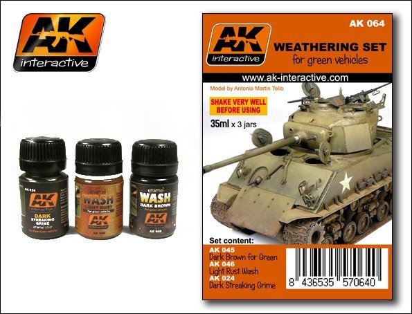 AK Interactive AK064 Weathering Set For Green Vehicles
