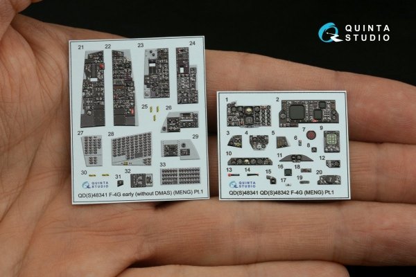 Quinta Studio QDS-48341 F-4G early 3D-Printed &amp; coloured Interior on decal paper (Meng) (Small version) 1/48