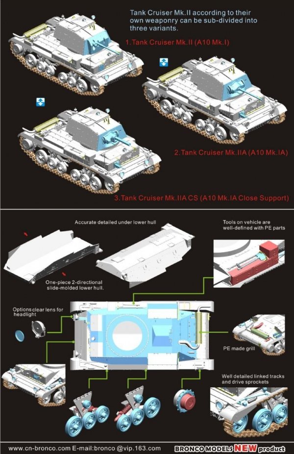 Bronco CB35150 British Cruiser Tank Mk. II, IIA IIA CS (1:35)