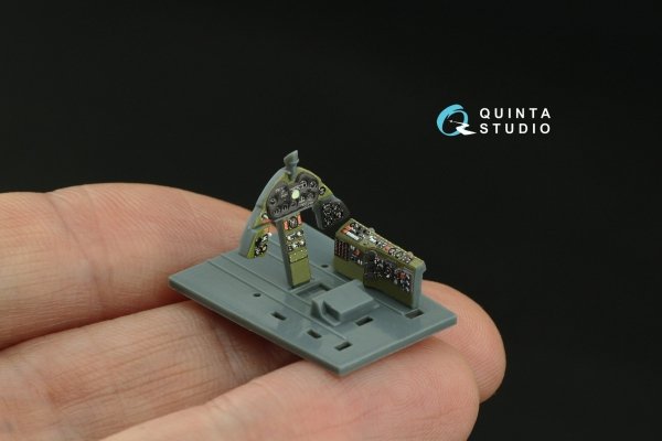 Quinta Studio QD72148 F6F-5 Hellcat 3D-Printed coloured Interior on decal paper (Eduard) 1/72