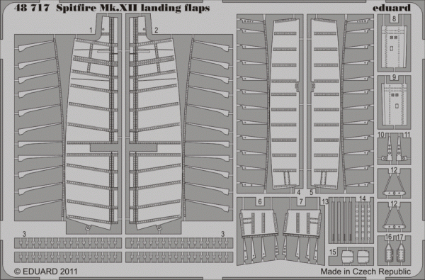 Eduard 48717 Spitfire Mk. XII landing flaps 1/48 Arirfix