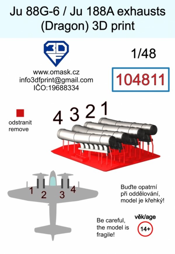 Omask 104811 Ju 88G-6 / Ju 188A (Dragon) 3D print 1/48