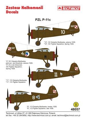Techmod 48057 - PZL P.11c (1:48)