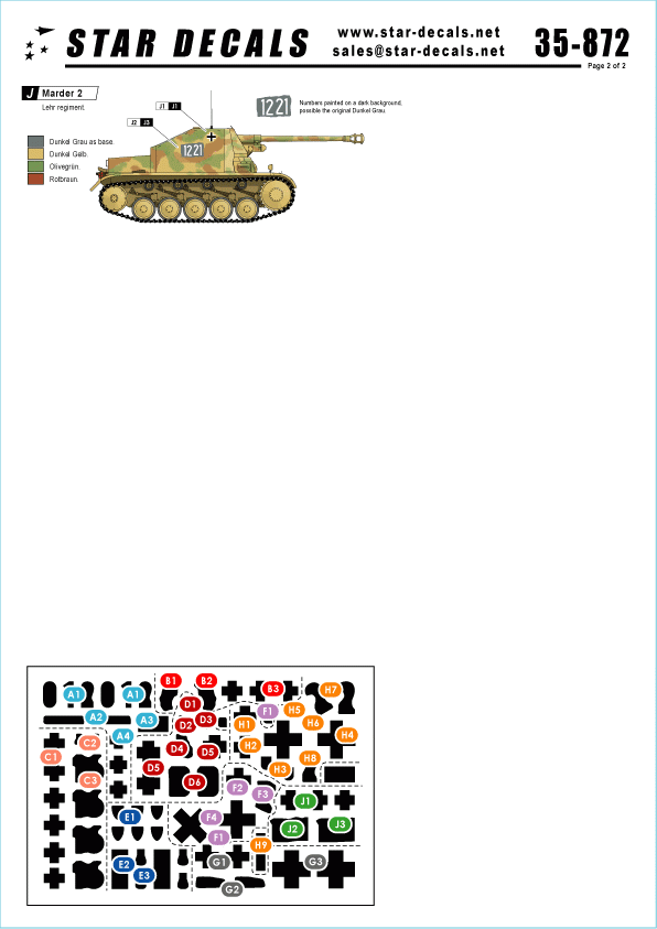 Star Decals 35-872 Panzerjager Marder II. 1/35
