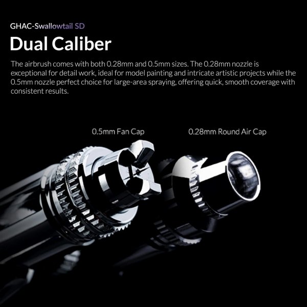 Gaahleri 43011 Ace Series GHAC-Swallowtail SD 0,28 &amp; 0,5 mm Airbrush