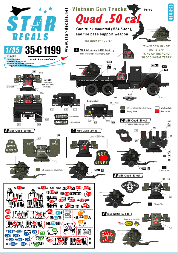 Star Decals 35-C1199 Vietnam Gun Trucks 6 1/35