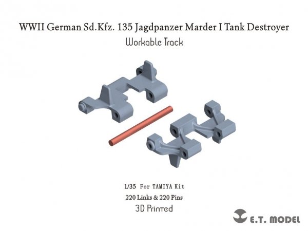 E.T. Model P35-031 WWII German Sd.Kfz. 135 Jagdpanzer Marder I (Lorraine)Tank Destroyer Workable Track ( 3D Printed ) 1/35
