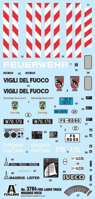 Italeri 3784 IVECO MAGIRUS DLK 26-12 Fire Ladder Truck (1:24)