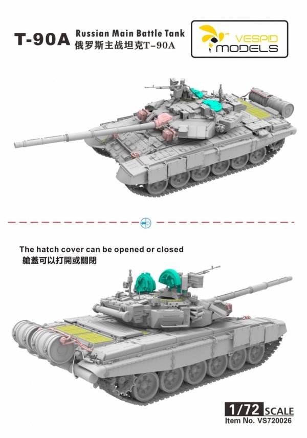 Vespid Models VS720026 T-90A Main Battle Tank  1/72
