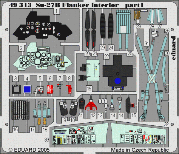 Eduard 49313 Su-27 Flanker B interior 1/48 Academy