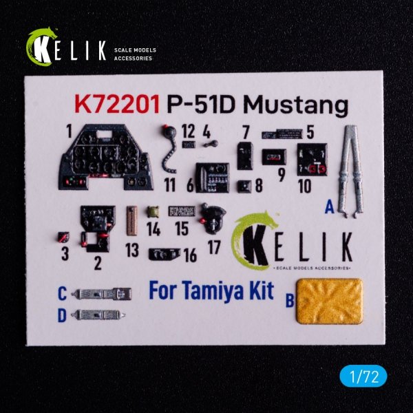 Kelik K72201 P-51D Mustang - interior 3D decals for Tamiya kit (1/72)