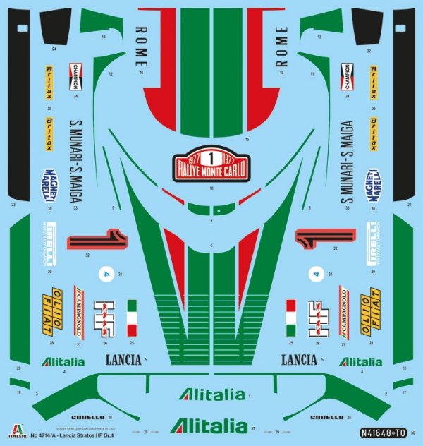 Italeri 4714 Lancia stratos HF Gr.4 Monte Carlo 1977 1/12
