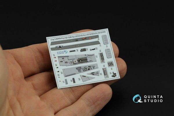 Quinta Studio QD32176 MiG-29A NATO service 3D-Printed &amp; coloured Interior on decal paper (Trumpeter) 1/32