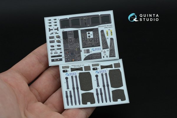 Quinta Studio QD35167 МН-60S Knighthawk 3D-Printed &amp; coloured Interior on decal paper (Kitty Hawk) 1/35