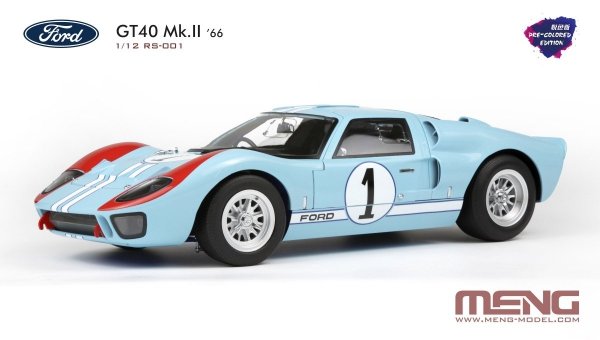 Meng Model RS-001 Ford GT40 Mk.II ’66 (Pre-colored Edition) kit 1/12
